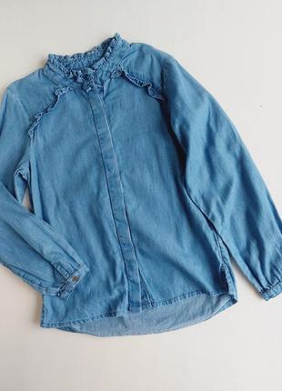 Джинсовая рубашка / рубашка на девочку 6-7роков блуза