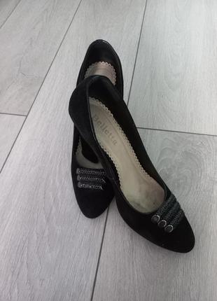 Туфли замшевые черные 37 размер