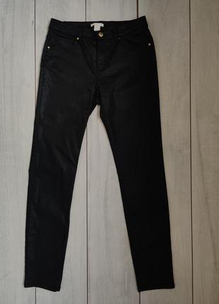 Женские стрейчевые джинсы черные с напылением xs-s