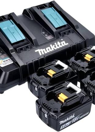Makita 199483-0 Набор аккумуляторов (5 Ач * 4 BL1850B + зарядк...