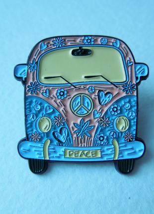 Значок - pin " Микроавтобус Фольксваген - Peace & Pacific "
