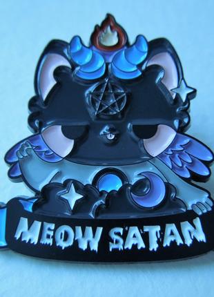 Значек "Мультяшный Котик Meow Satan"