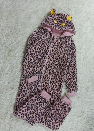 Леопардовая пижама слип человечек тёплая.