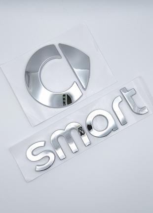 Эмблема логотип Smart (хром, глянец)