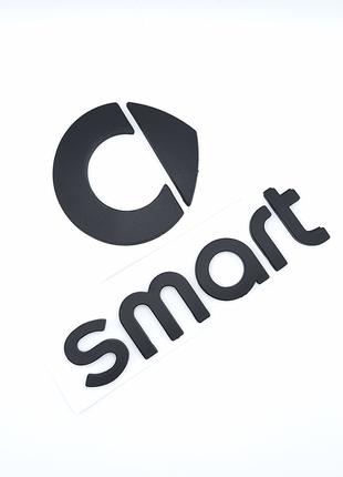 Эмблема логотип Smart (черный, матовый)