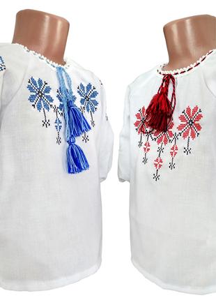Вышитая блуза для девочки с геометрическим орнаментом Код/Арти...
