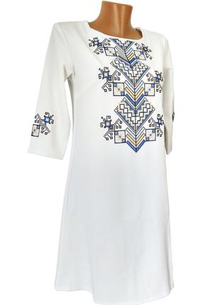 Підліткова вишита сукня у сучасному стилі білого кольору «Дере...