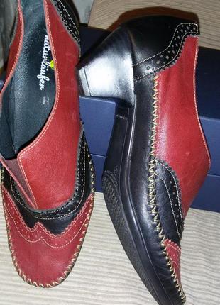 Кожаные туфли немецкого бренда naturlauber размер 39 (25,5 см)