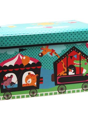 Корзина-пуфик для игрушек "Поезд с животными"