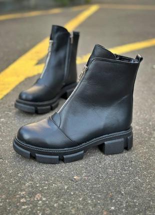 Ботинки женские черные зима