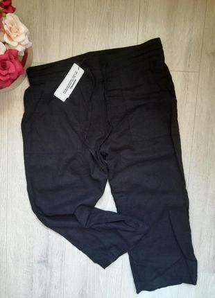 Новые бриджи женские черные брюки шорты лен вискоза
