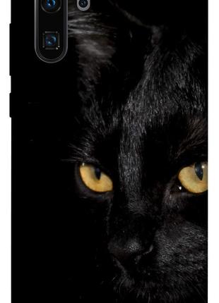 Чехол с принтом для Huawei P30 Pro / на хуавей п30 про Черный кот