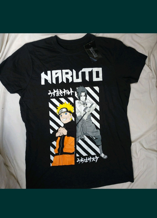 Футболка чёрная аниме Наруто,Naruto