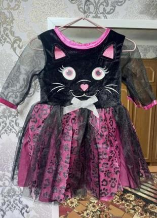 Бутылое платье карнавальное костюм кошка кисточка на хеловин н...