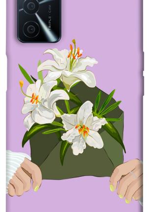 Чехол с принтом для Oppo A54s / для оппо А54с Flower message