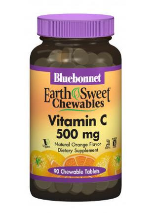 Витамин Bluebonnet Nutrition Витамин С, 500мг, Вкус Апельсина,...