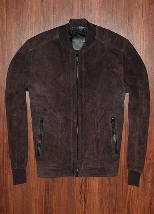 Zara man leather suede jacket мужская кожаная замшевая куртка ...