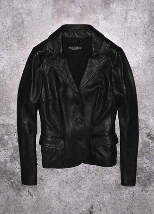 Dolche gabbana leather blazer (женская кожаная куртка пиджак d...
