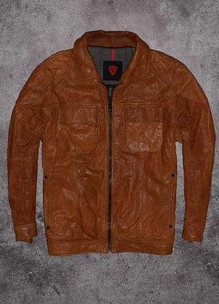 Strellson leather jacket (мужская кожаная куртка стрелсон швей...