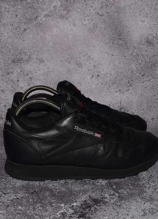 Reebok classic leather black (мужские кожаные кроссовки рибок )