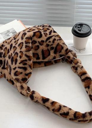 Леопардова плюшева сумка