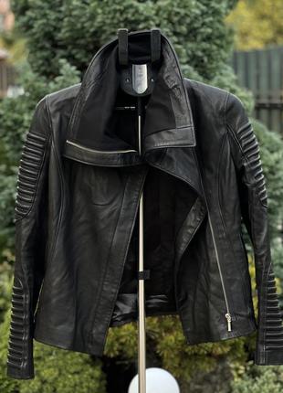 Розкішна 🔥кожаная куртка байкерский стиль натуральная кожа черная