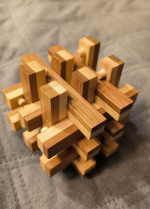 Головоломка решетка деревянная бамбук