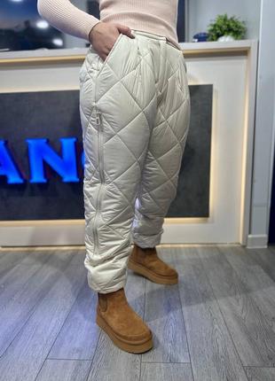 Жіночі джогери зима болоневі теплі з високою талією довгі штани