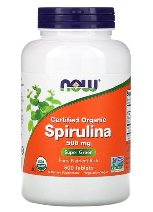 Спирулина натуральная 500 мг, 500 таблеток Now Foods США