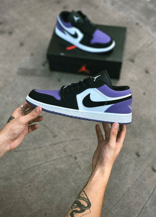 Чоловічі кросівки найк фіолетові Nike Jordan 1 Retro Low Violet♠️