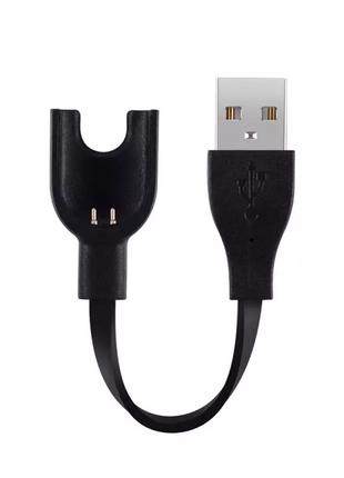 Зарядной USB кабель для фитнес браслета Mi Band 3 Черный