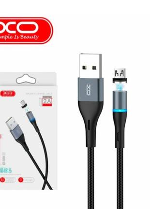 Магнитный нейлоновый кабель XO-NB125 / Micro - USB / 2 Ампера ...