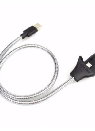 Зарядной гибкий металлический кабель Micro USB Cable Data Coil...