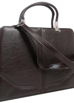 Жіночий діловий портфель з екошкіри JPB TE-89 коричневий