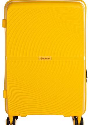 Пластиковый чемодан Horoso желтый на 85л