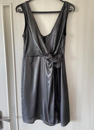 Платье вечернее calliope черного цвета с металлическим блеском