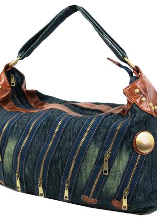 Женская сумка Fashion jeans bag темно-синяя
