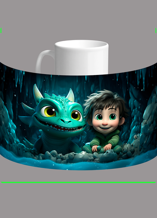 Кухоль,чашка Новий рік,Беззубик,зелений дракон символ 2024 Різдво
