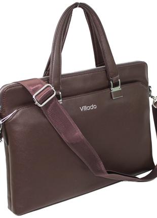 Жіночий діловий портфель з екошкіри Villado коричневий