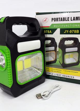 Портативний ліхтар лампа JY-978B акумуляторний із Power Bank