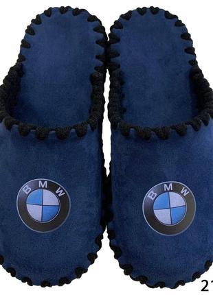 Мужские велюровые тапочки "BMW" велюр БМВ, ручной работы, р. 4...