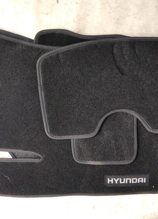 Коврики текстильные Hyundai Sonata 2005-2010 серые - фото 0000...