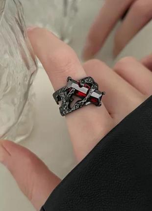 Модное регулируемое геометрическое кольцо с камнем перстень