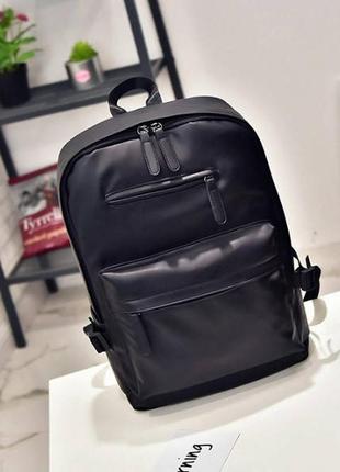 Стильный городской мужской рюкзак черный, коричневый эко кожа