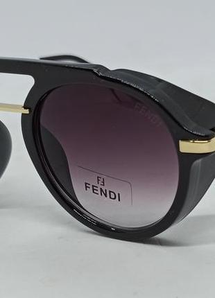 Оски в стиле fendi унисекс солнцезащитные круглые с боковыми з...