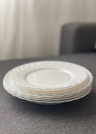 Набор белых тарелок глубокая десертная обеденная обеденная lum...