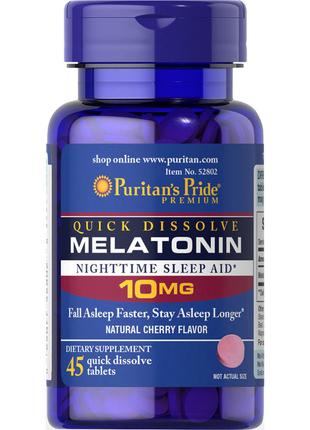 Натуральна добавка Puritans Pride Melatonin 10 mg, 45 таблеток...