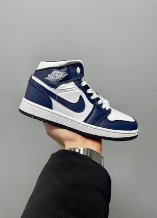 Кроссовки nike air jordan 1 retro mid «white metallic gold obs...