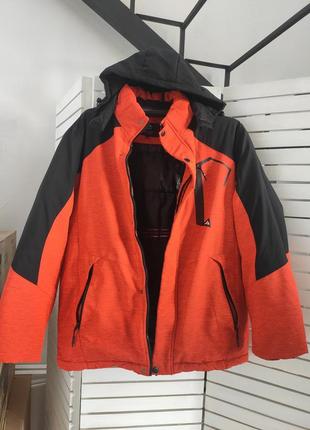 Куртка зимняя зимний пуховик мужской оранжевый термо  52 54