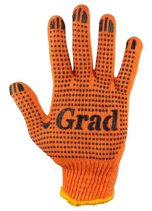 Перчатки трикотажные с ПВХ точкой р10 Лайт (оранжевые) ТМ GRAD